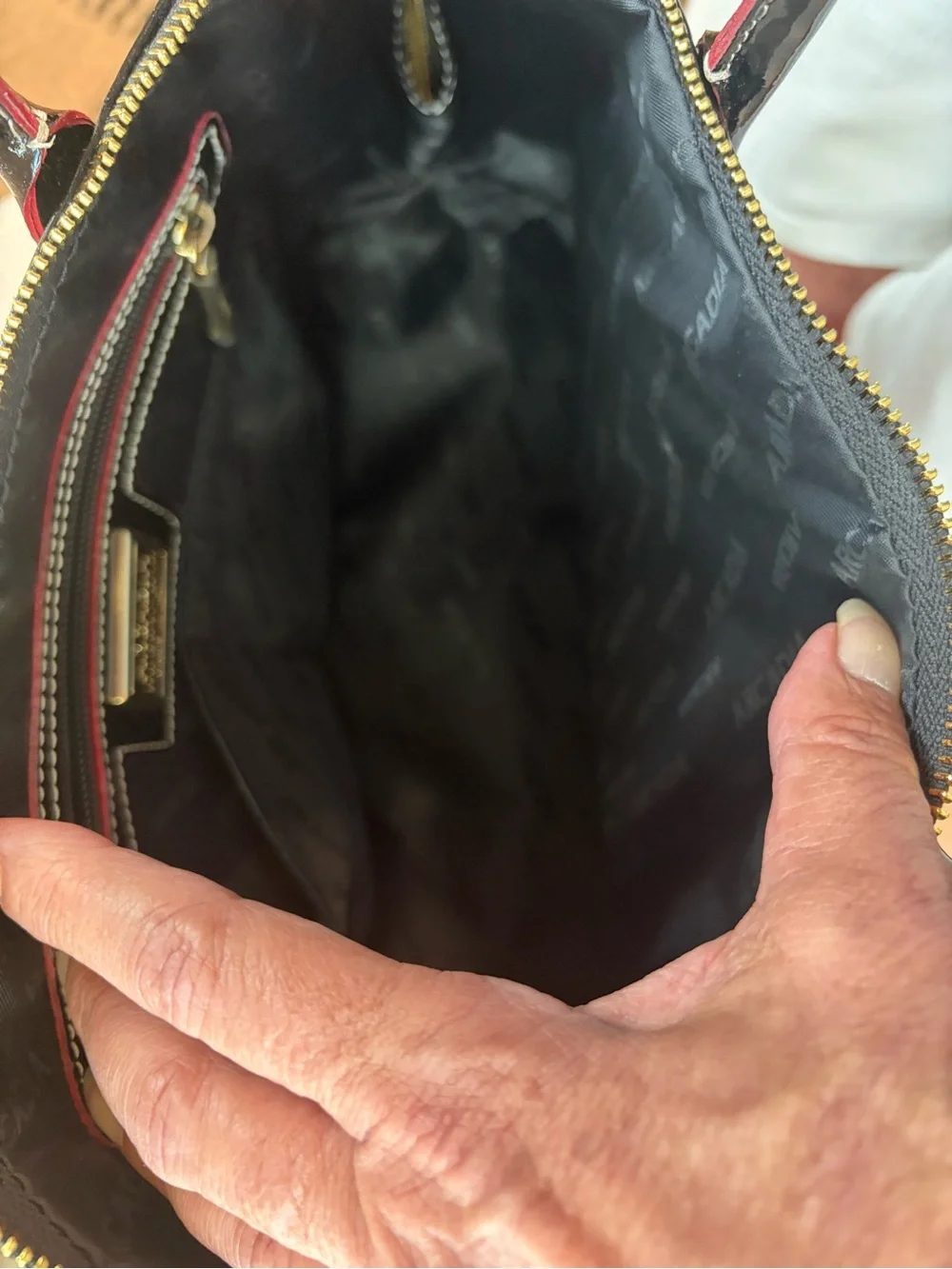 Arcadia Patent Leather Dome Satchel in Black